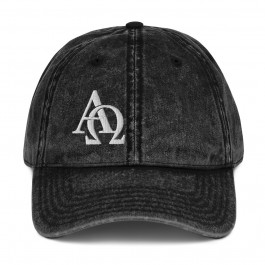 Alpha and Omega Beginning and the End Vintage Cotton Twill Cap Hat