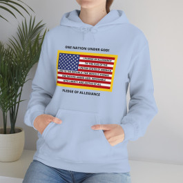 Pledge of Allegiance One Nation Under GOD! Unisex Heavy Blend Hooded Sweatshirt