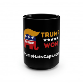 Trump Won Black Mug, 15oz